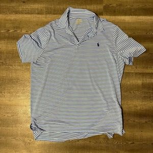 Blue Striped Ralph Lauren Polo Moisture Wicking!